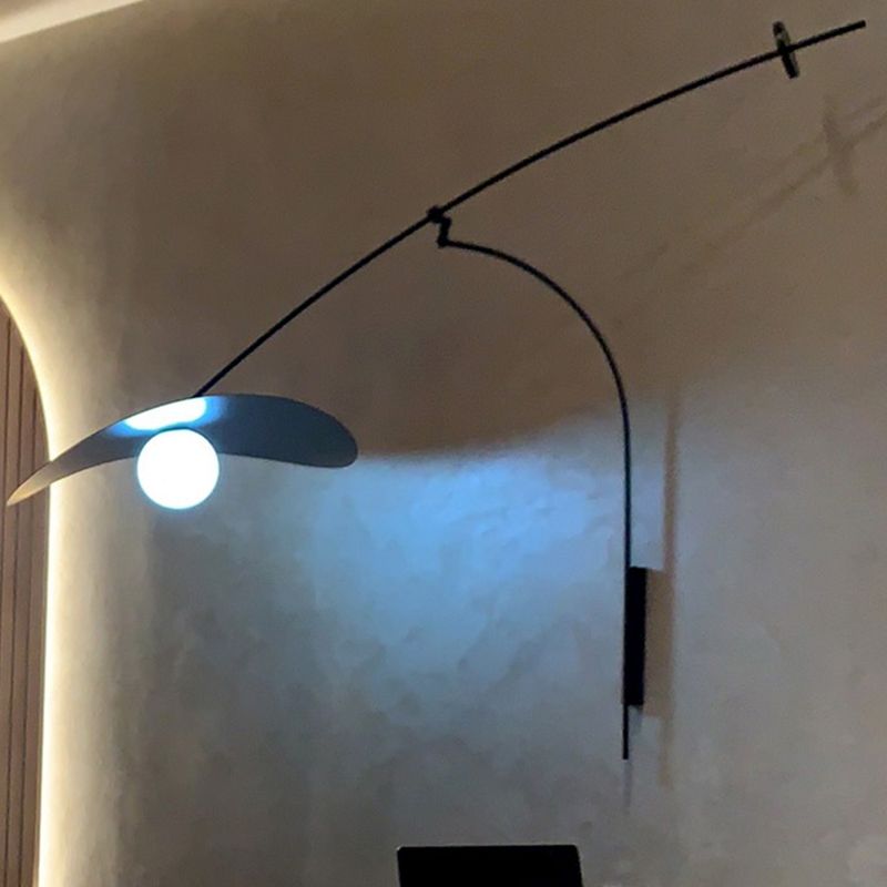 Nordic Style Metal Wall Light Long Arm 1 Light Wall Sconce for Dining Room