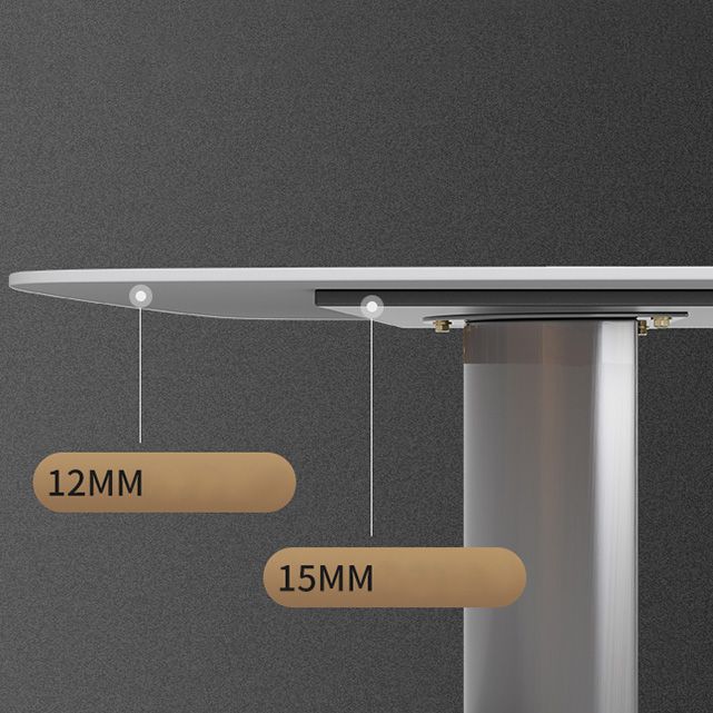 Mesa de mesa de piedra sinterizada de lujo con pedestal gris doble