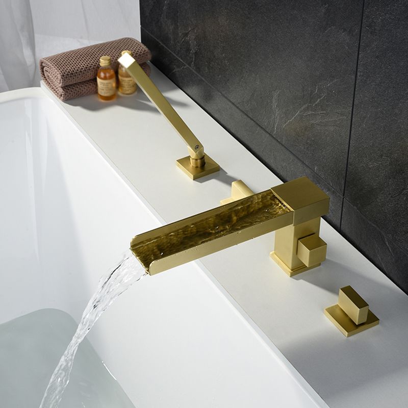 Deck Mounted Metal Freestanding Tub Filler Single Handle Freestanding Faucet