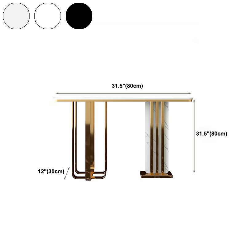 11" Wide Stone Glam Accent Table Rectangle Console Accent Table
