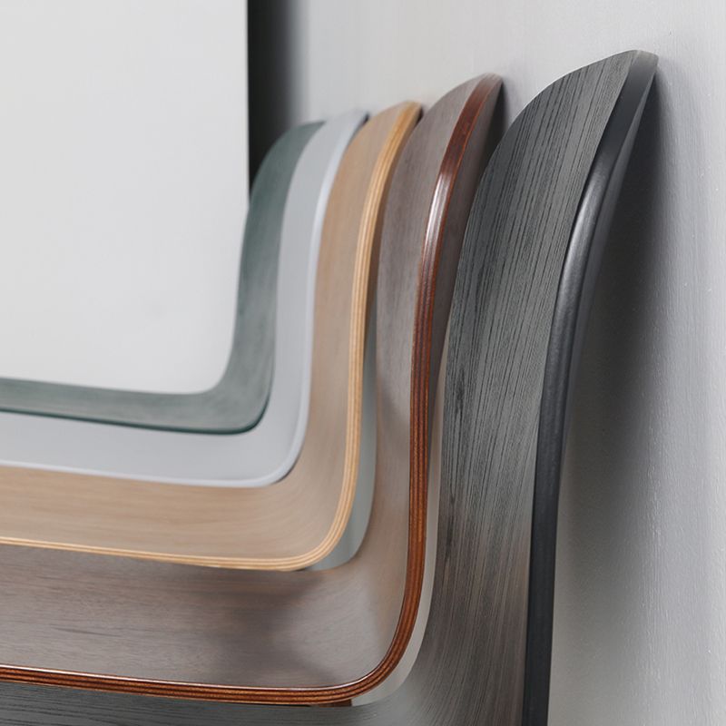 Silla auxiliar de comedor de estilo moderno, silla con respaldo sólido sin brazos y patas de madera para cocina