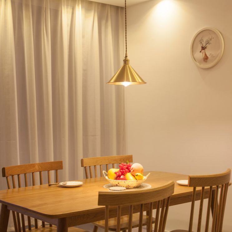 Pendre en forme de cône suspension de la lampe à manger en laiton moderne kit de lampe suspendue en or