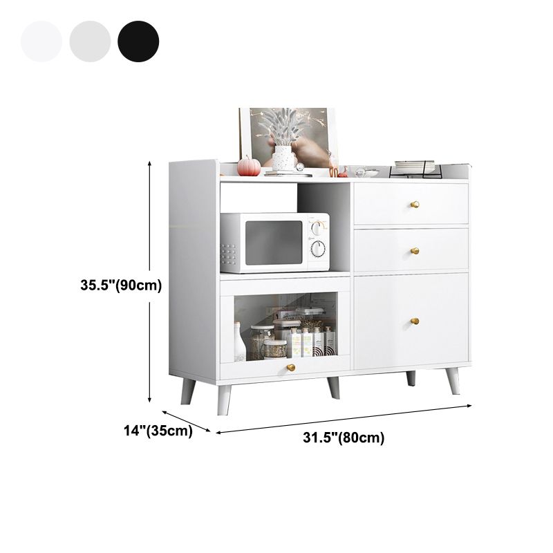 Modern Cabinets Buffet Table Engineered Wood Open Storage Sideboard Cabinet