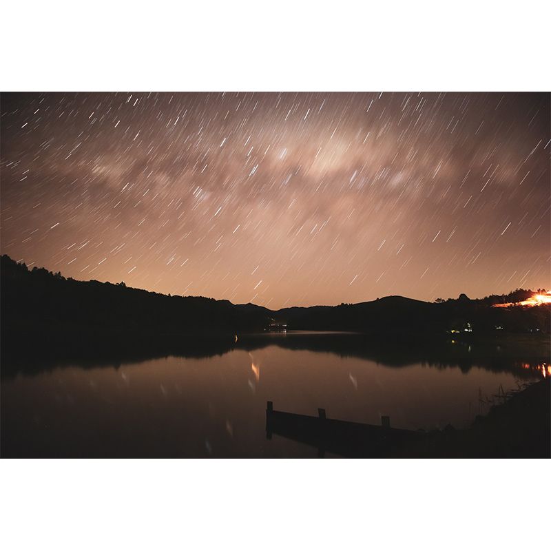 Photography Pattern Mildew Wall Mural Starry Sky for Living Room