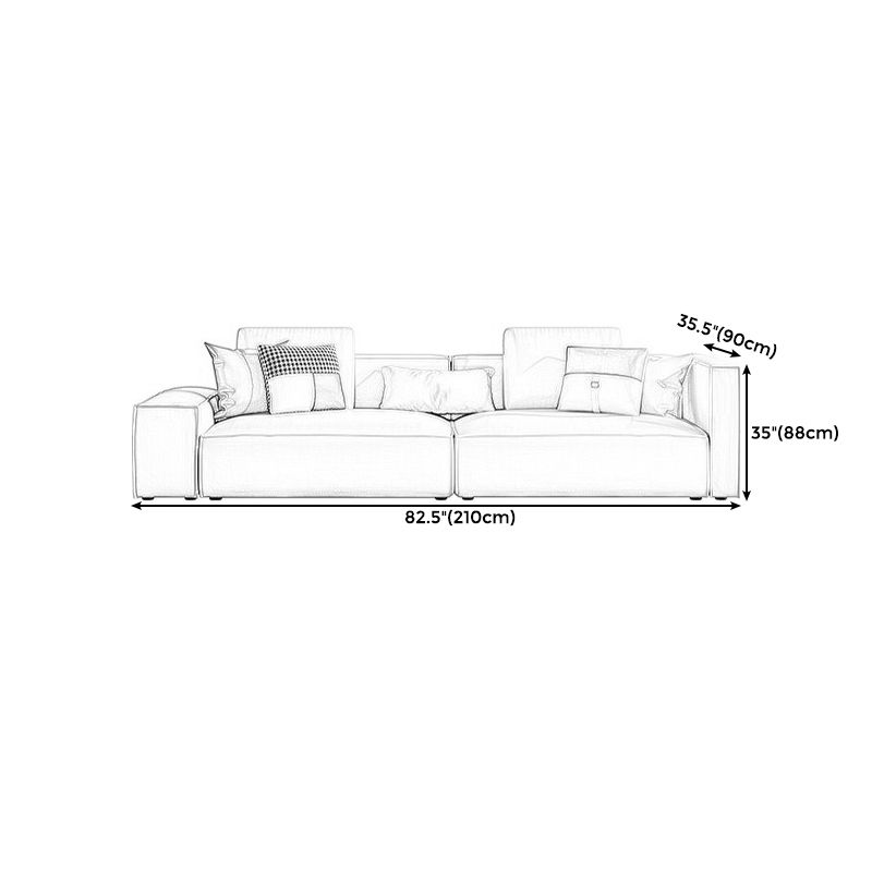 Square Armrest Latex/sponge Upholstered Tech Fabric Upholstered Off-white Sofa