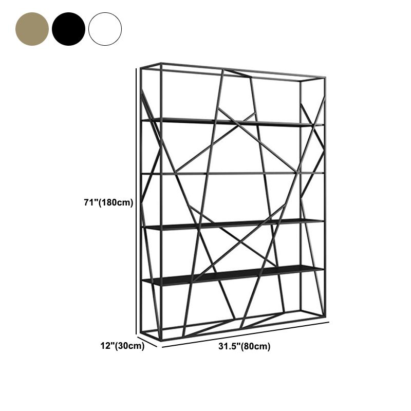 Metal Open Storage Bookshelf Industrial Rectangle Etagere Bookcase