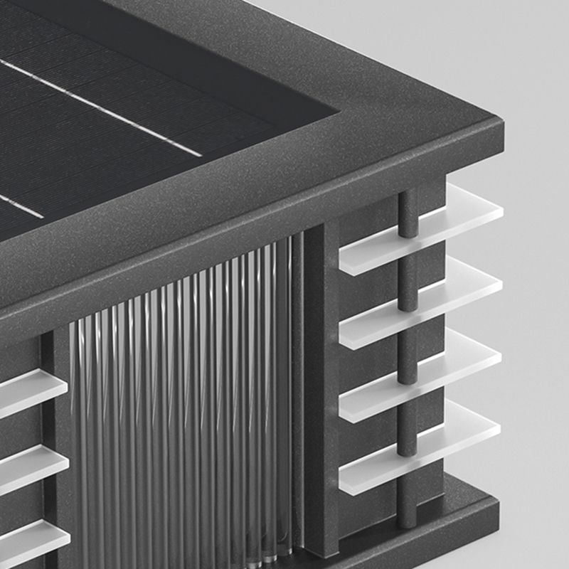 Square Contemporary Waterproof Pillar Light with Metal for Courtyard