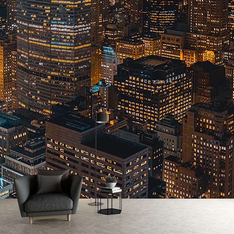 Urban Scenery Resistant Mural Wallpaper Environment Friendly Sleeping Room Wall Mural