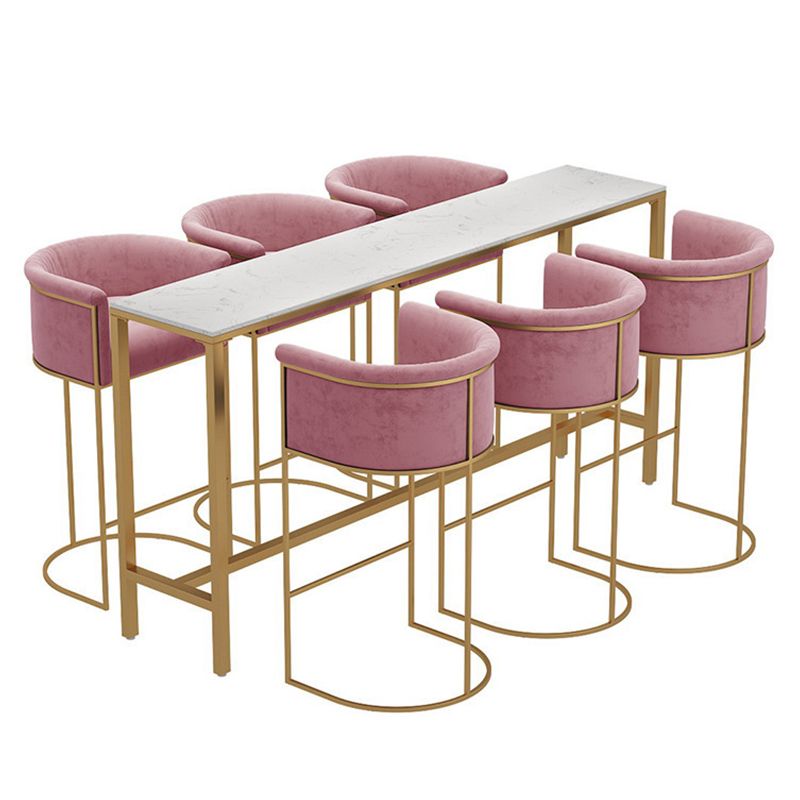 Modern Bar-height Table FauxMarble Top Bistro Bar Table for Living Room