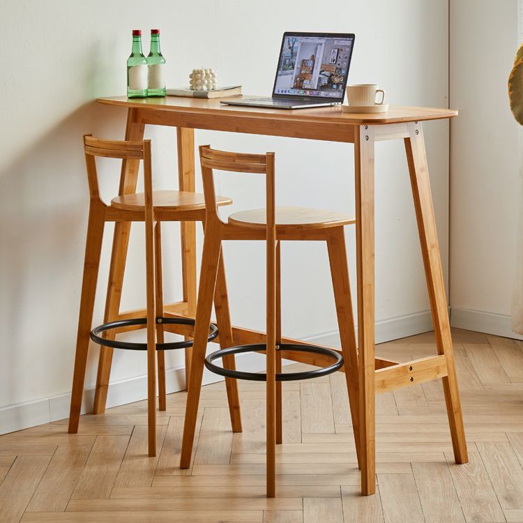 Modena Rectangular Pub Table Set 1/2/3 Pieces Wooden Counter Table with High Stools