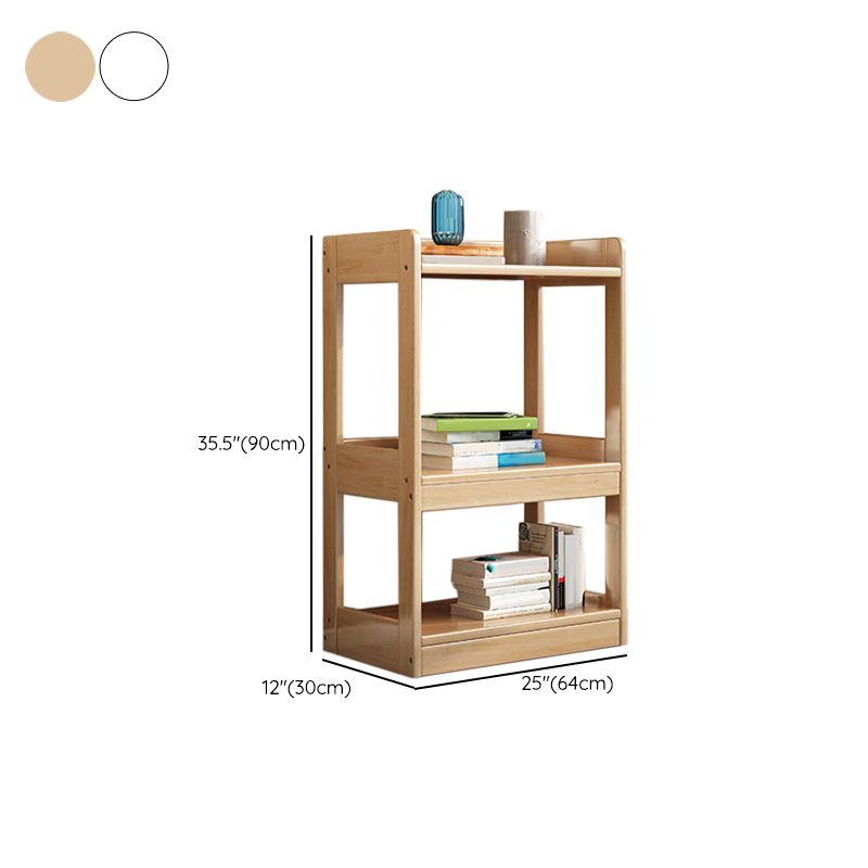 Modern Style Standard Bookshelf Wooden Open Back Bookcase with Shelves