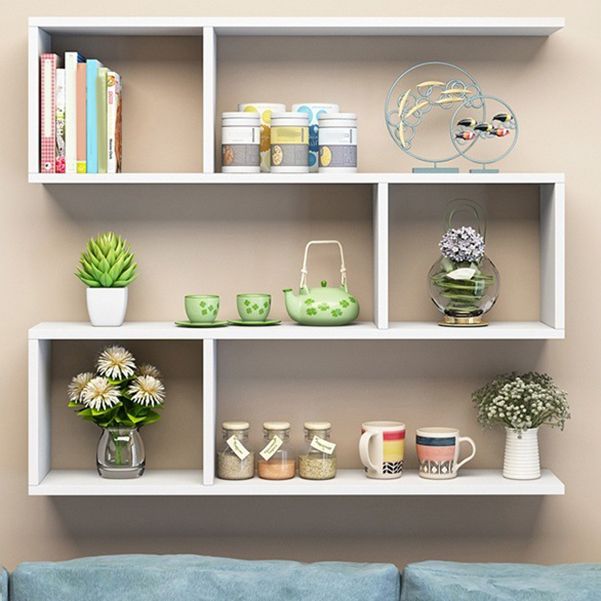 Modern Wooden Shelf Bookcase Wall Mounted Shelves Included Shelf for Bedroom