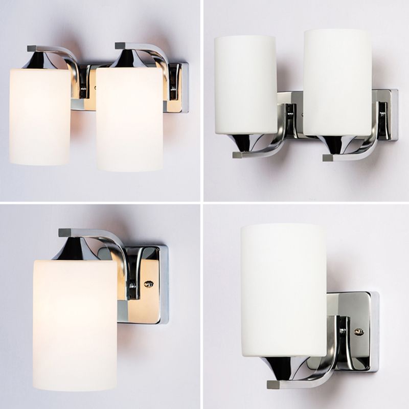 Luz de montaje en la pared de la pared de la pared de lámpara de pared simple con sombra de vidrio de cilindro
