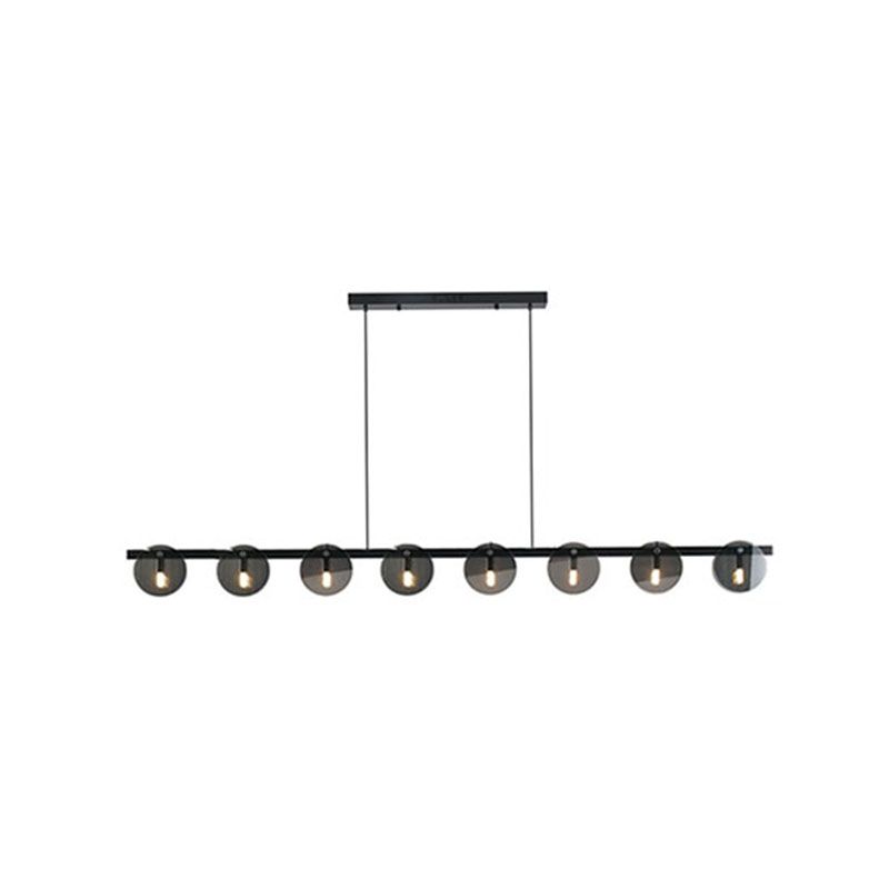 Modern Luxury Pendant Light Metal Circular Island Light with Glass Shade