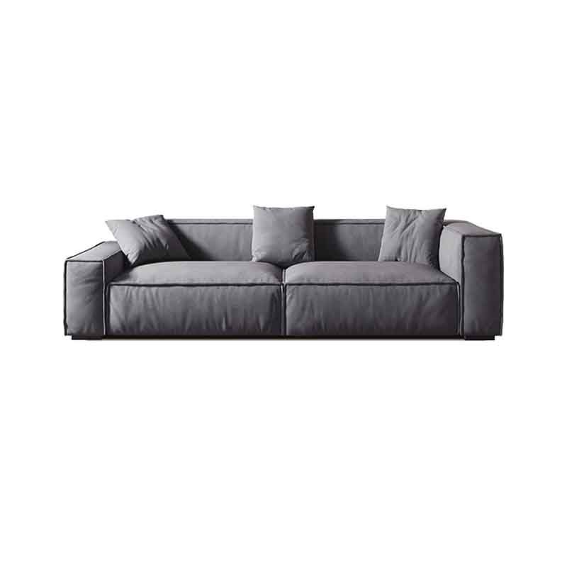Tight Back Faux Leather Square Arm Sofa with Stain Resistant and Wear Resistance