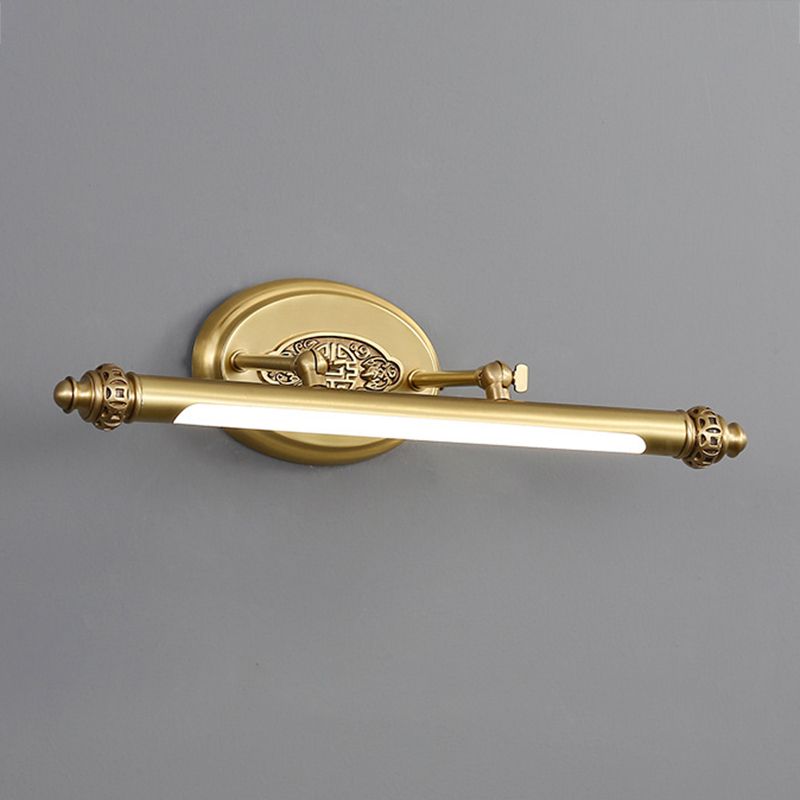 Stile moderno di illuminazione da vanità lineare in metallo 1 funce murale di vanità della luce in oro