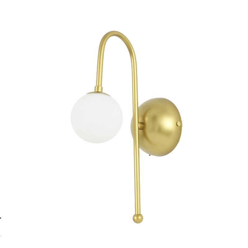 Modern Style Global Wall Light Glass 1 Light Sconces in Gold for Bedroom