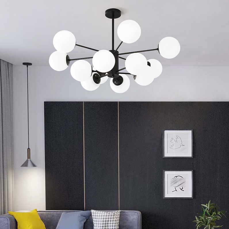 Simplicity Chandelier Light Fixture Black Hanging Ceiling Light for Living Room