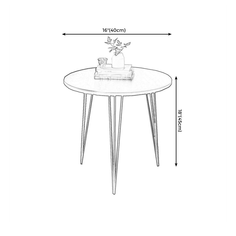 3 Legs Steel End Table Wood Round Side Table for Loving Room