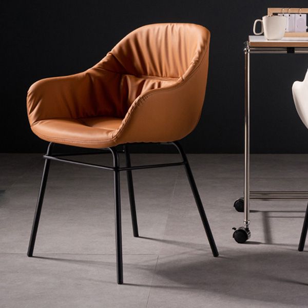 Faux Leather Dining Chair Industrial Style Wingback Arm Chair