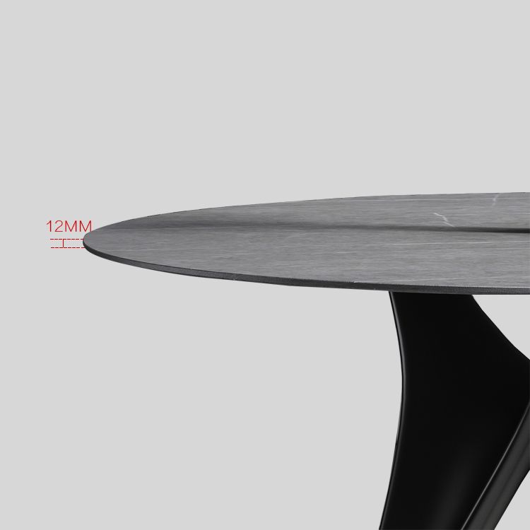 Round Stone Table Modern Style Dining Site Table With Tripod Base