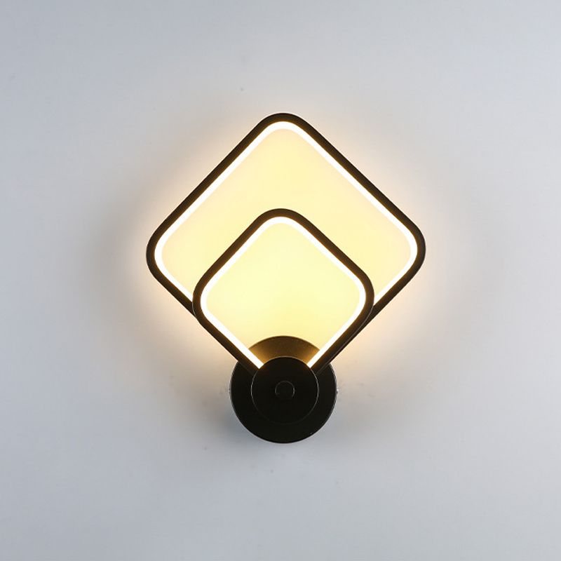 Modernista Doble cuadrado cuadrado LED LED Minimalismo Luz de pared Montada para comedor