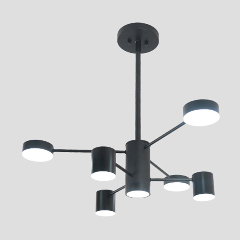 Nordic Metal Chandelier Black Multi Light Hanging Light for Bedroom