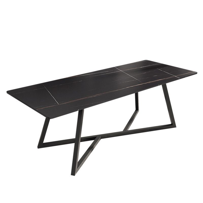 Black Stone Top Table Set for Home 1/2/5/6/7 Pieces Modern Dinette Set