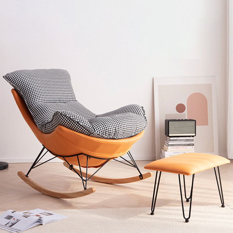 26.77" L x 37.40" W x 32.28" H Armless Lounge Chair Upholstered Accent Chair with Ottoman