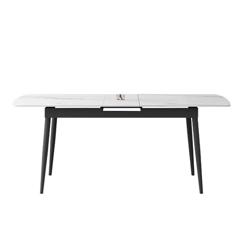 Modern 1/4/5/7 Pieces Scalable Dinette Set with Sintered Stone Top White Dining Table Set