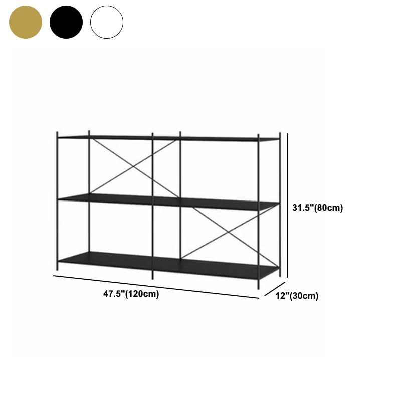 Industrial Metal Rectangle Bookcase Open Back Storage Bookshelf