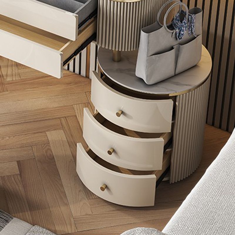 Slate Top Glam Makeup Counter Solid Wood Dressing Table with Drawers