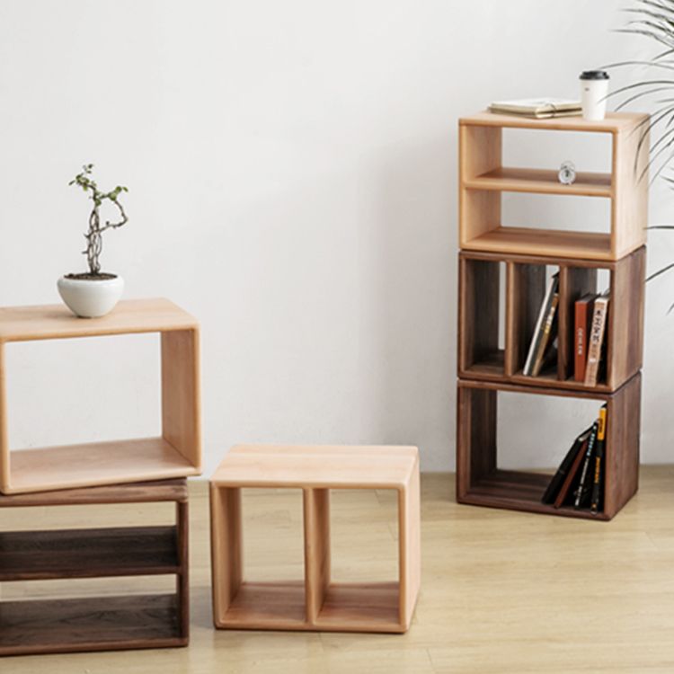 Contemporary Solid Wood Bookshelf Open Back Bookcase for Home Office