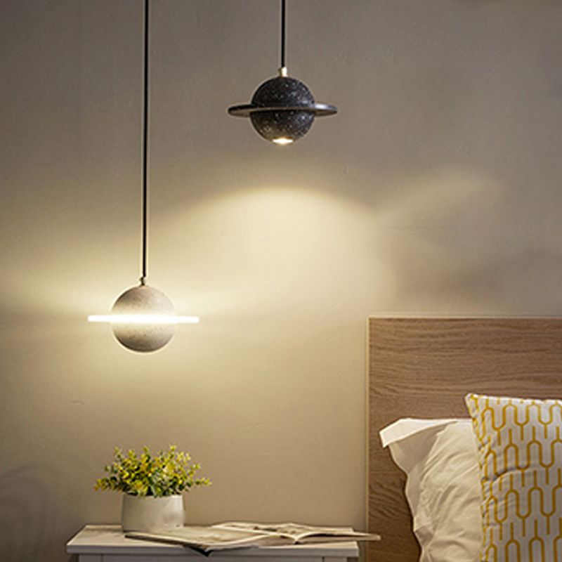 Stone Hanging Light Fixture Modern Style Pendant Lamp with Acrylic Shade for Bedroom