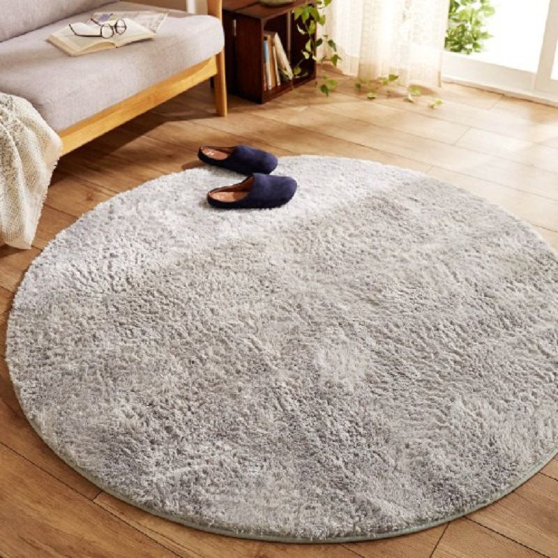 Modern Bedroom Rug Multi Colored Plain Area Carpet Fluffy Anti-Slip Backing Machine Washable Easy Care Rug