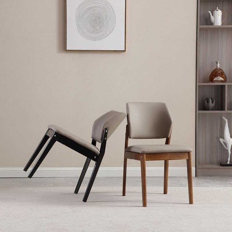 Upholstered Kitchen Side Chair Modern Style Open Back Armless Chair