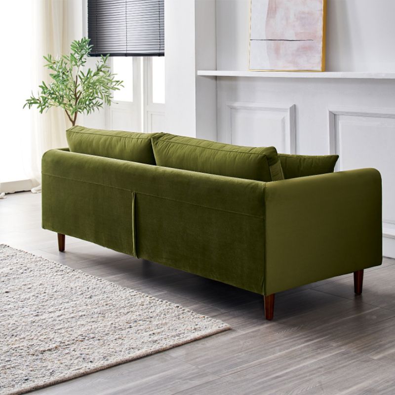 33.46" H Contemporary Velvet Square Arm Sofa with Pillows for Living Room