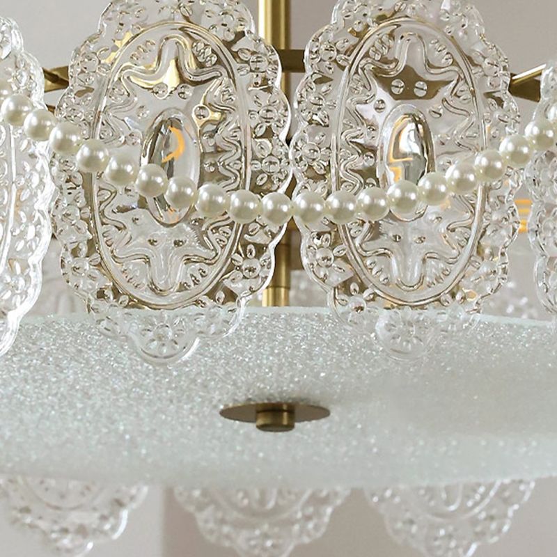 Contemporary Creative Ceiling Lamp Glass Shade Flush Mount Light Fixture