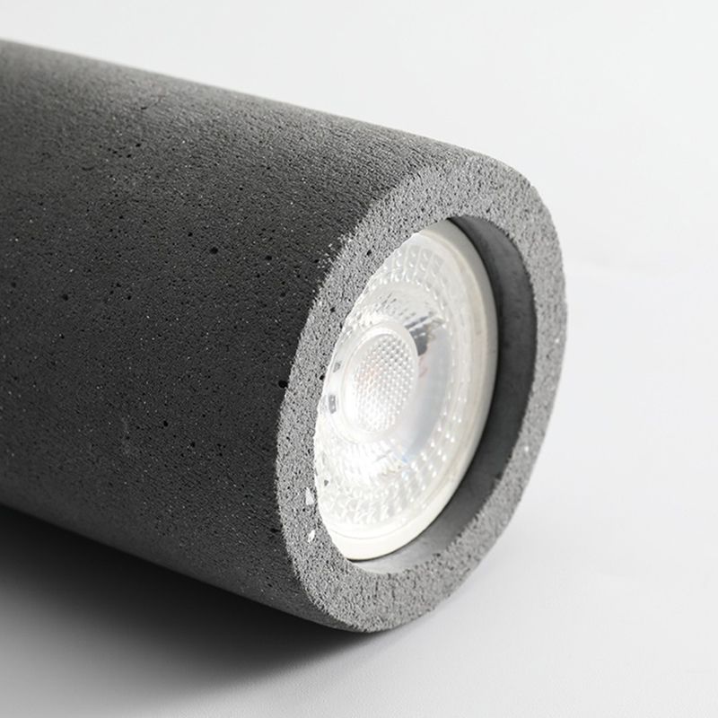 Modern LED Ceiling Flush Cylinder Black / White Cement Flush Mount