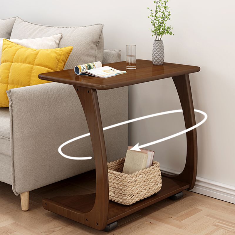 C-Shape Side End Snack Table Modernistic Style Tray Top Side Table for Bedroom