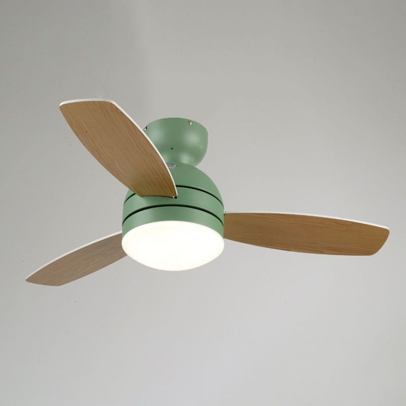 Metal Ceiling Fan Lighting Modern Style 1 Light Ceiling Fan Lamp for Bedroom