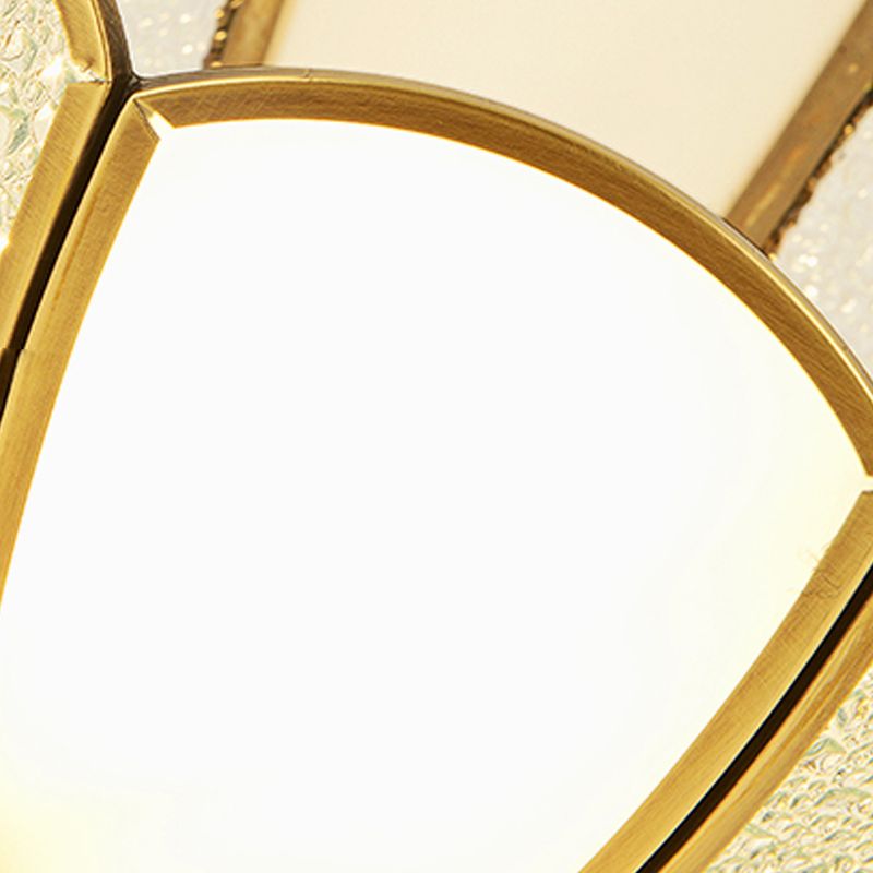 Plafonnier en laiton, luminaire traditionnel en verre, plafonnier encastré avec ombrage