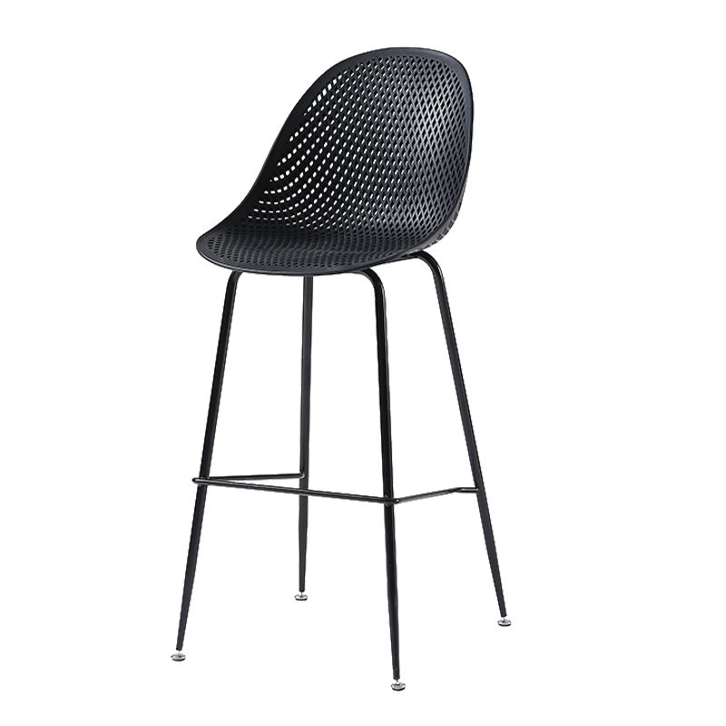 Bucket Plastic Counter Height Bar Stool Scandinavian Armless Stool with Metal Legs
