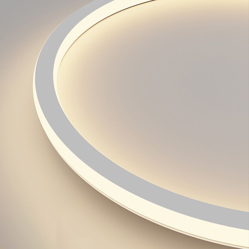 Metal Geometric Flush Mount Fixture Modern 1 Light Flush Light Fixture in White