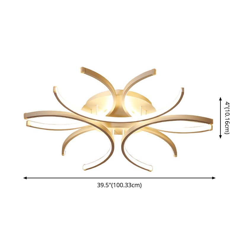 Blume Semi Flush Mount Light Acrylic Moderne Einfachheit Spülen Deckenleuchten für Wohnzimmer