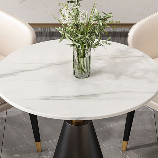 Glam Sintered Stone Dining Set Round 1/2/5 Pieces Dining Set for Home Use