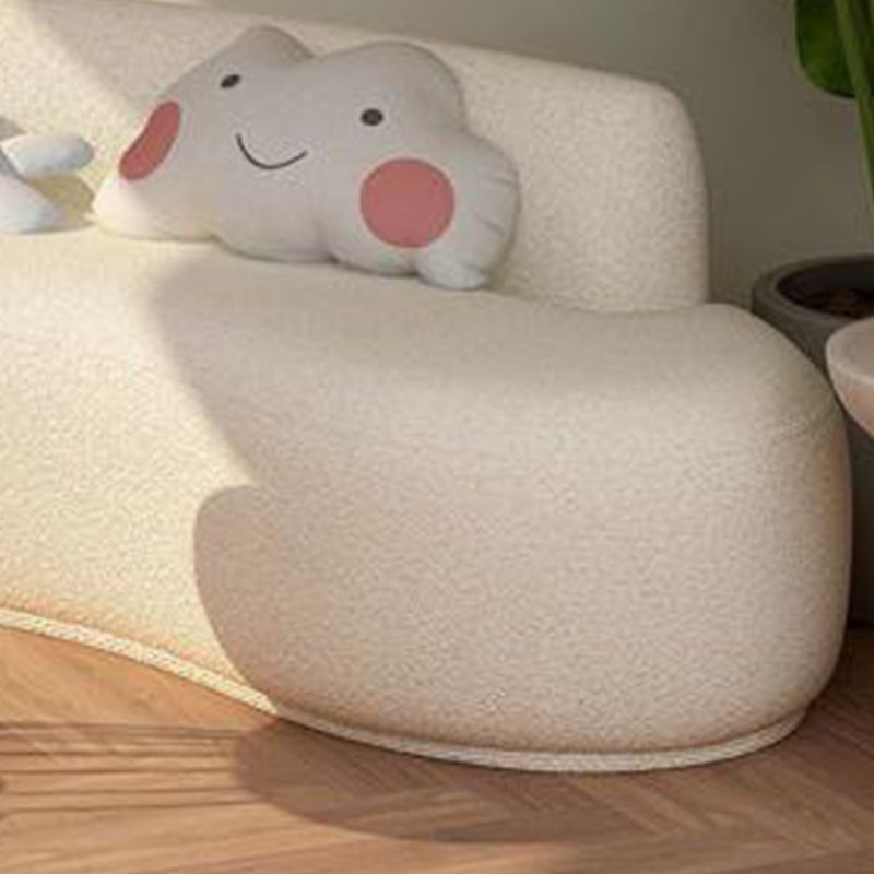 Modern Style Curved Sofa Minimalist Velvet Armless Sofa - 26.77" H