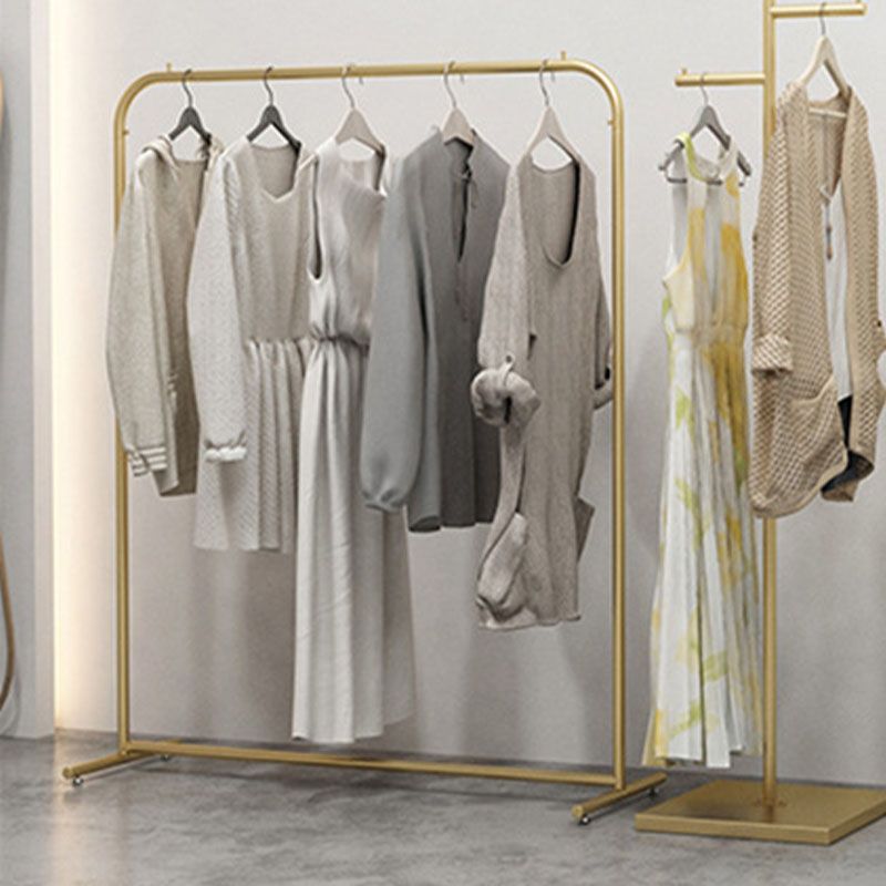 Glam Style Entry Hall Tree Metal Standing Coat Hanger for Living Room