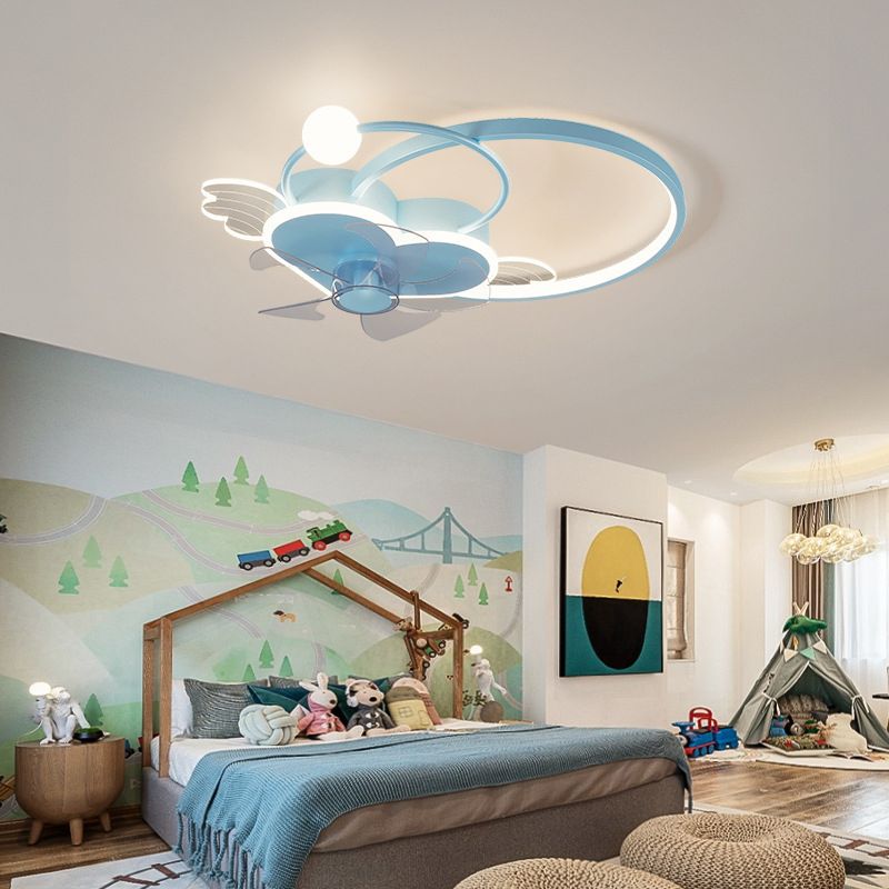 Heart and Halo en forma de techo en forma de anillo Cartoon acrílico LED LED Semi Flush Light
