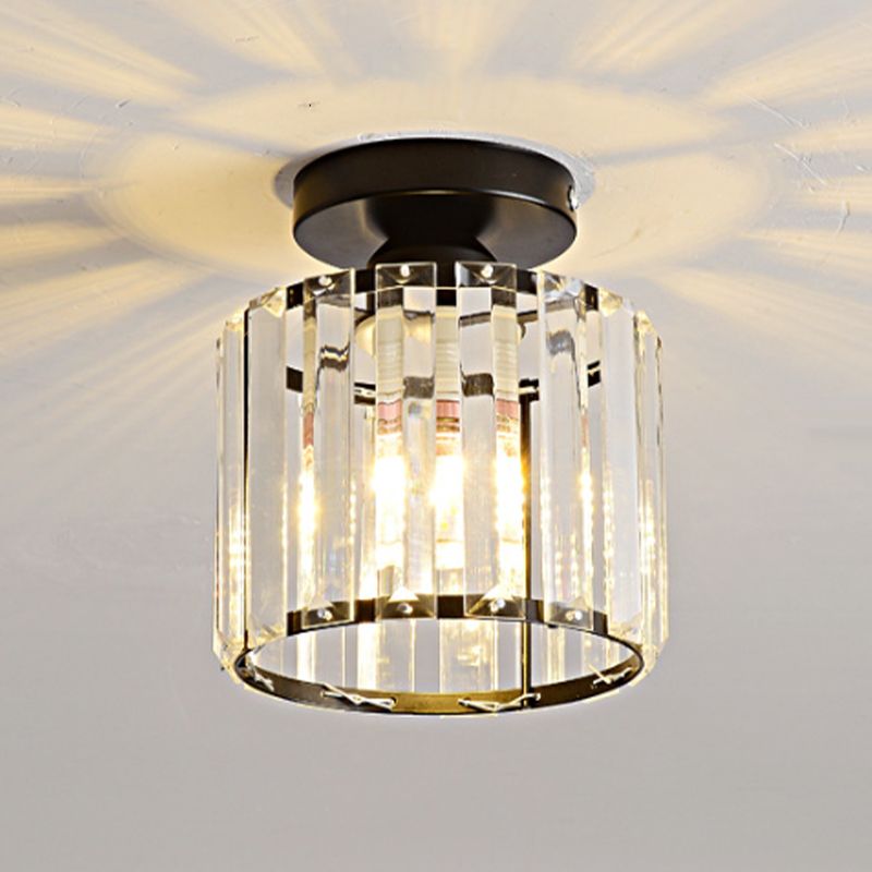 Modern Crystal Ceiling Lamp Geometric Flush Mount Light Fixture for Bedroom